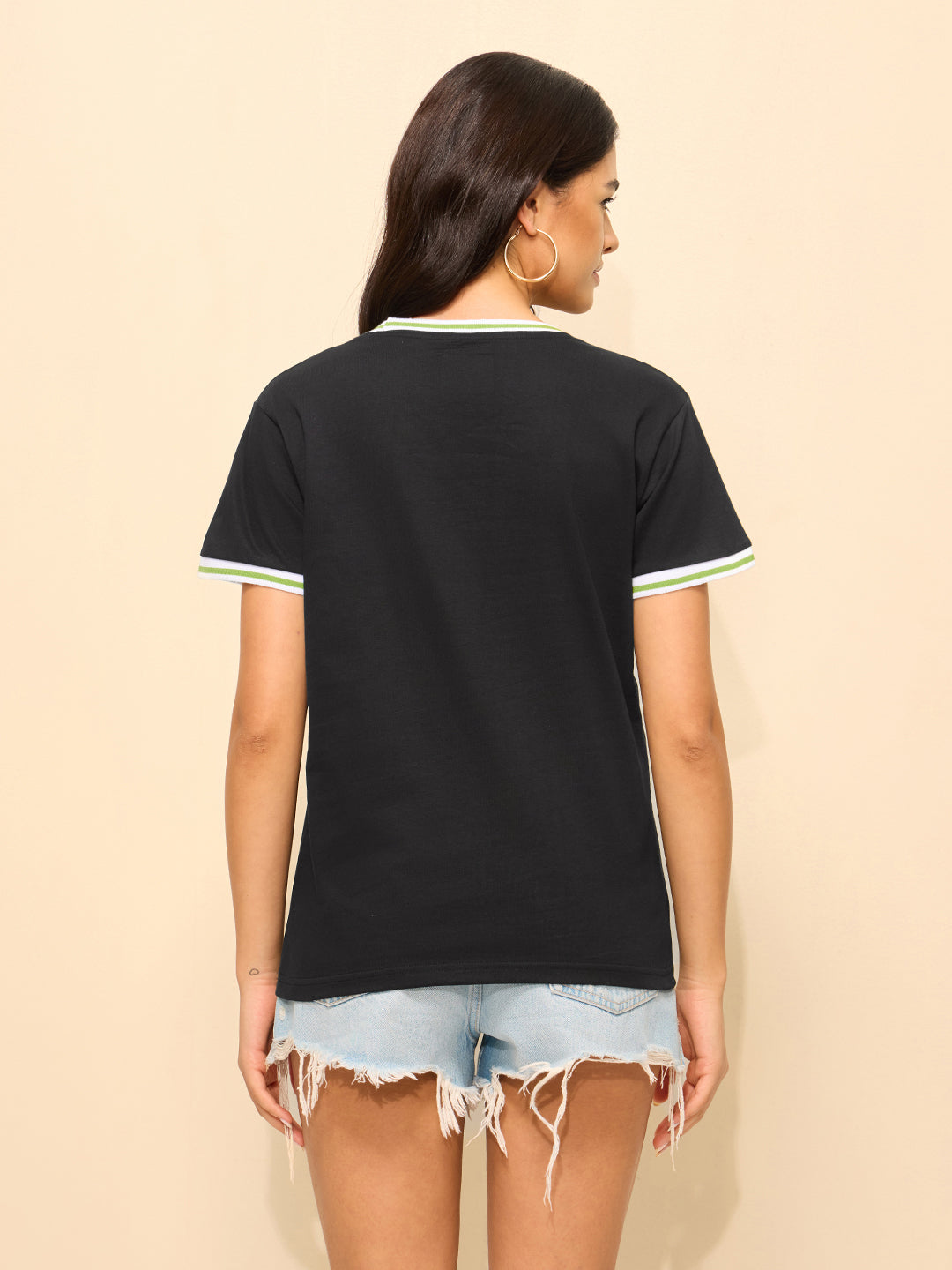 Womens Printed Regular Fit Cotton T-Shirt