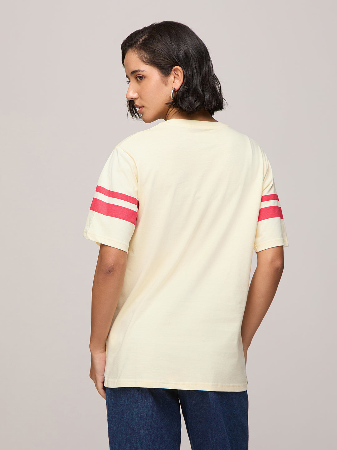 Womens Printed Oversized Fit Cotton T-Shirt