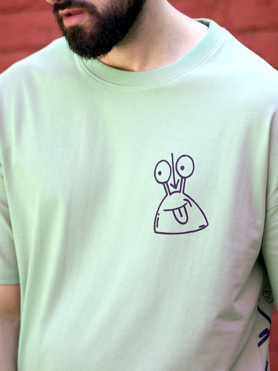 Mens Half Sleeve Drop Shoulder Printed Oversized Fit T-Shirts