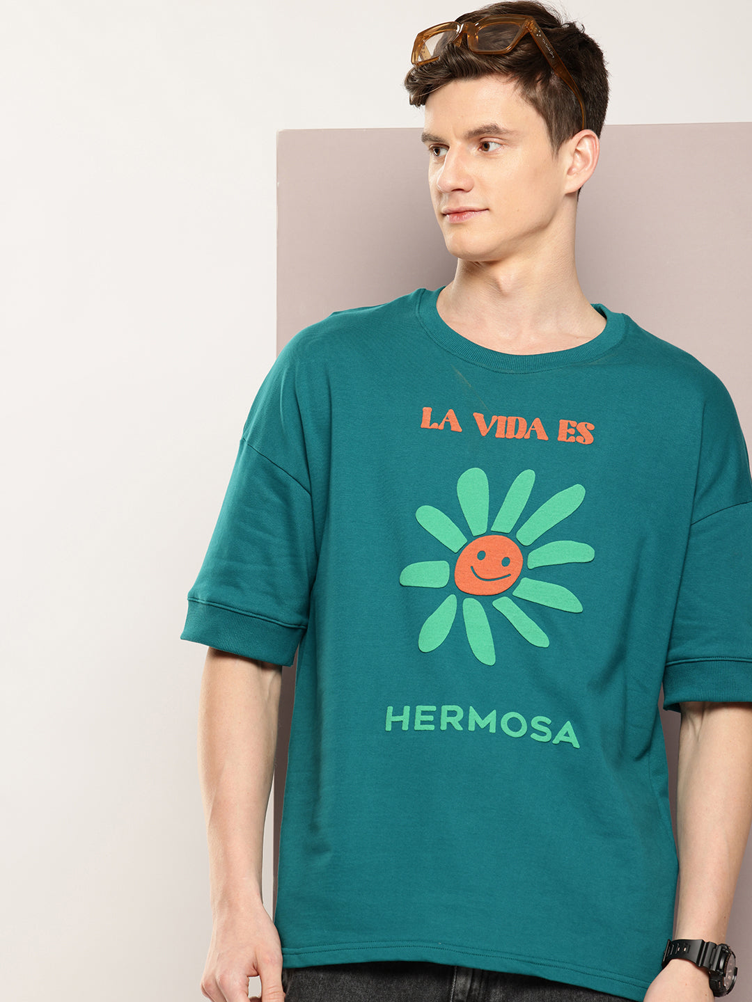 Mens Half Sleeve Round Neck Printed Oversized Fit Tshirts