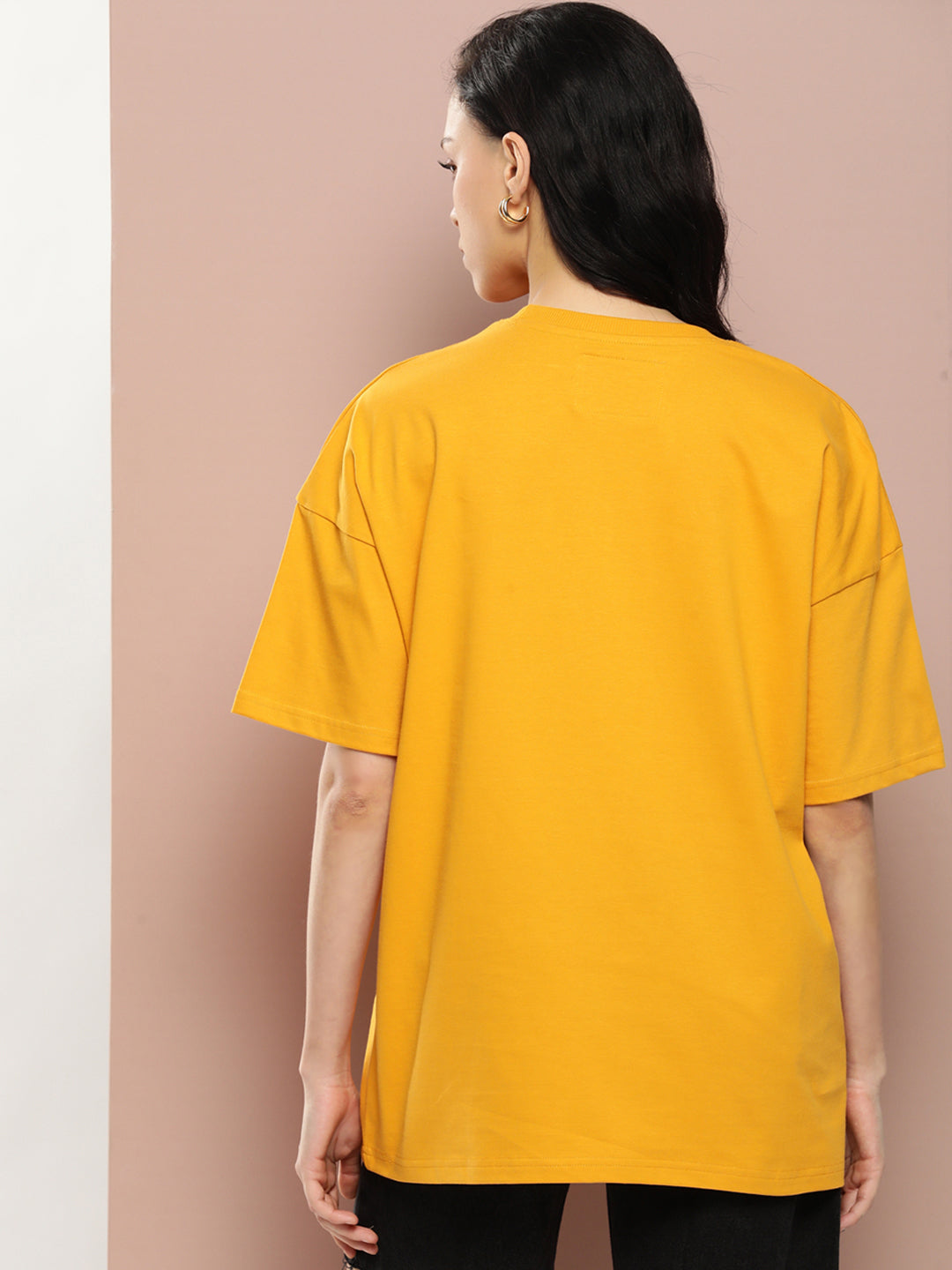 Womens Half Sleeve Drop Shoulder Printed Oversized Fit T-Shirts