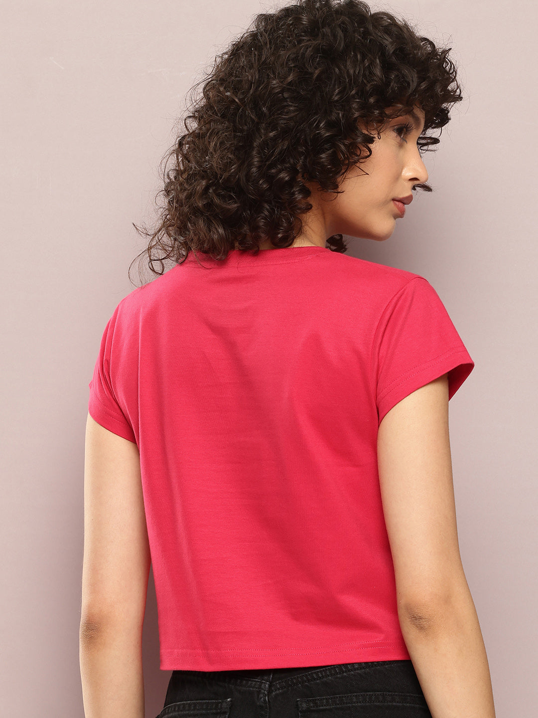 Womens Half Sleeve Round Neck Printed Regular Fit Tshirts