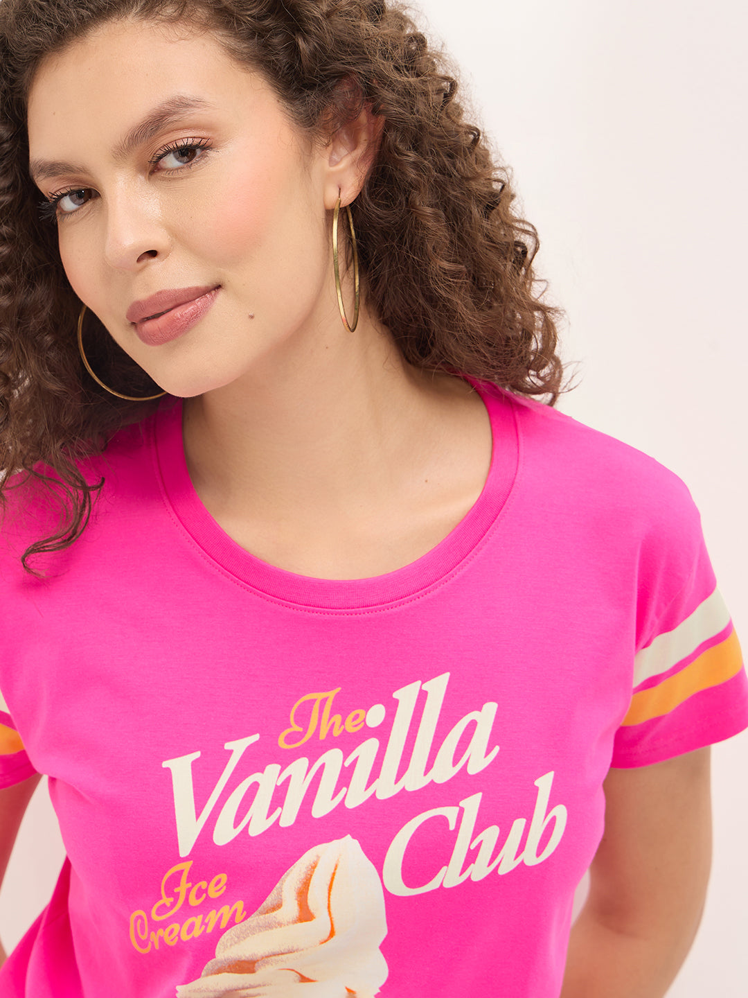 Womens Half Sleeve Round Neck Printed Boxy Fit Tshirts