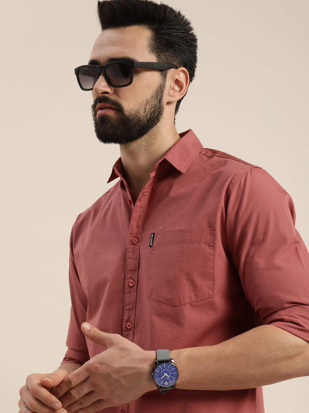 Mens Plain Full Sleeve Shirt With Pocket