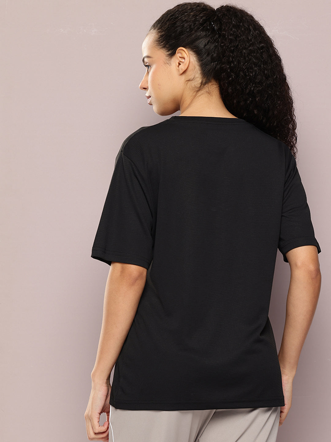 Womens Half Sleeve Round Neck Solid Oversized Fit Tshirts