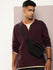 Mens Full Sleeve V-Neck Solid Oversized Fit Tshirts