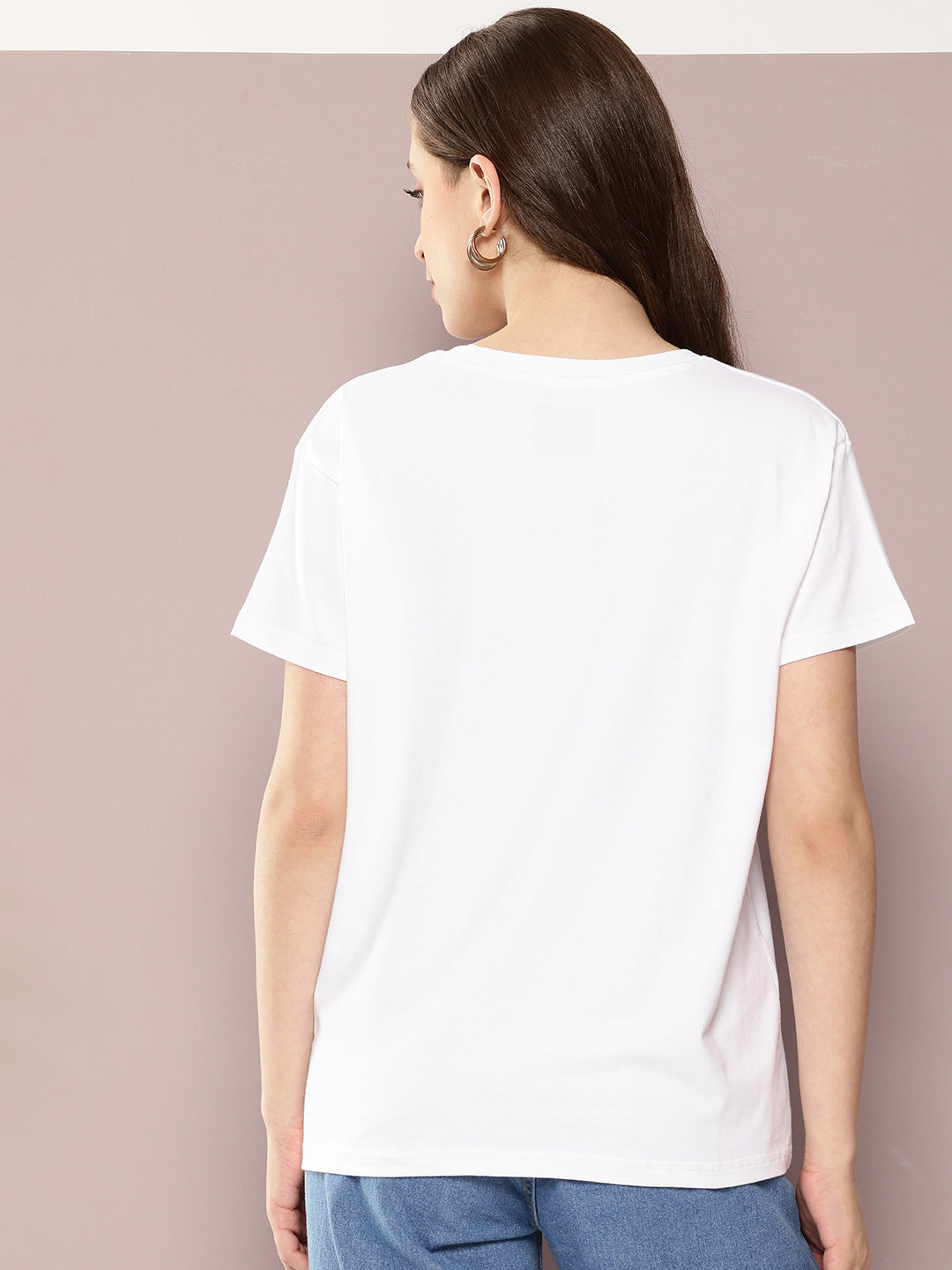 Womens Half Sleeve Round Neck Printed Boxy Fit Tshirts