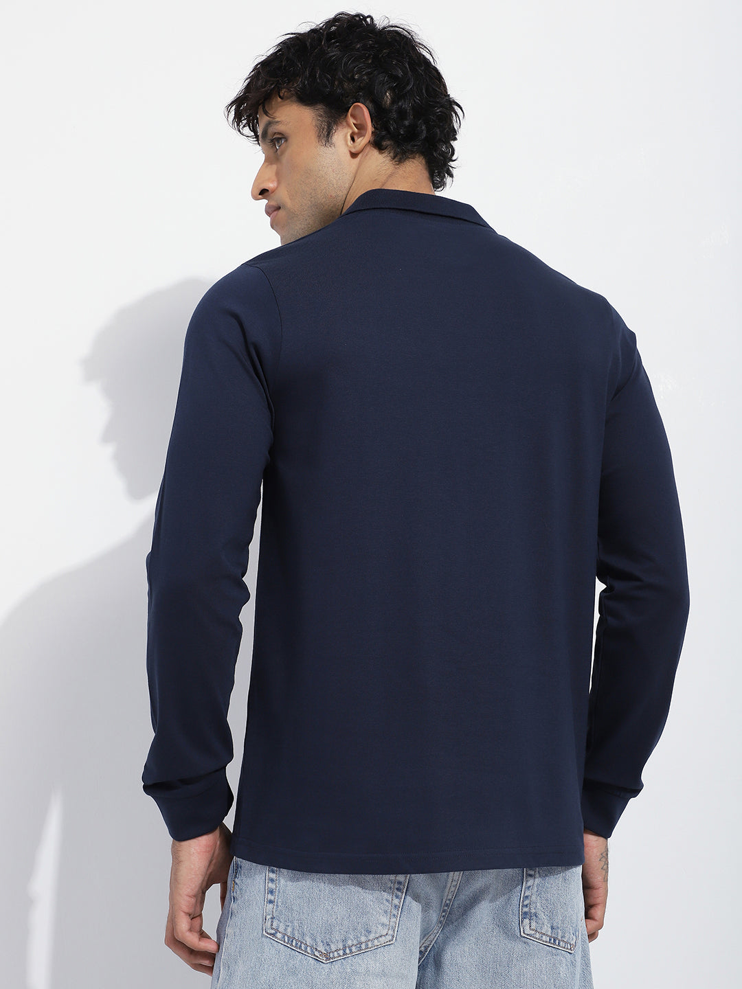 Mens Full Sleeve V-Neck Solid Regular Fit Tshirts