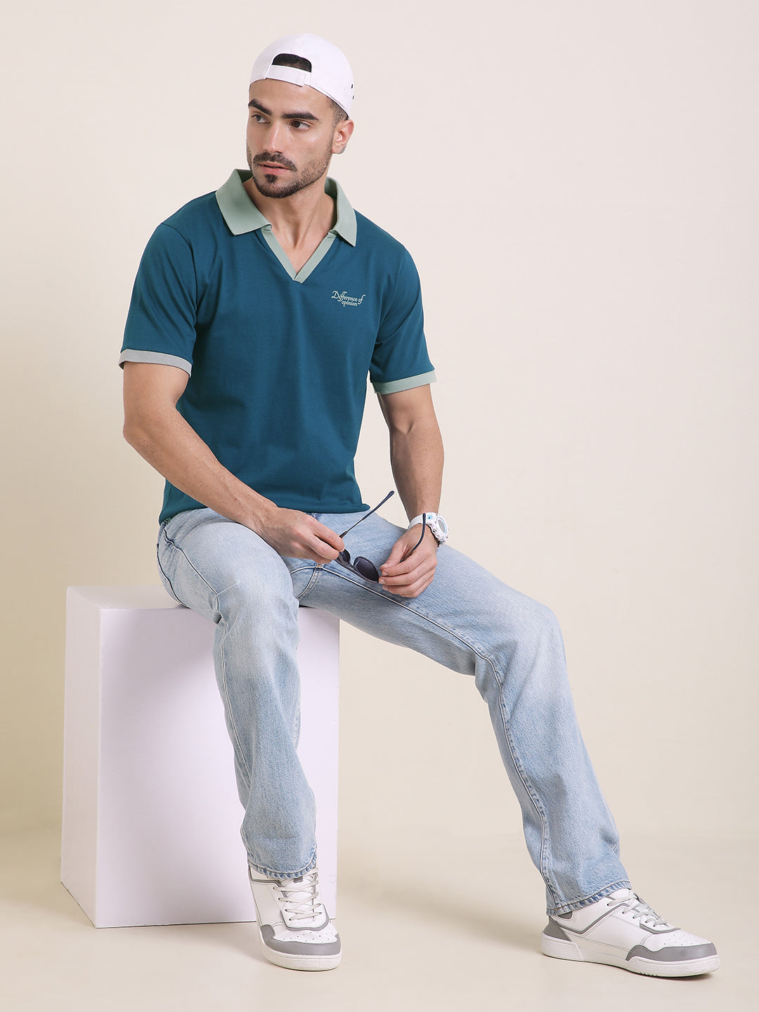 Mens Half Sleeve Polo Neck Back Printed Relaxed Fit Tshirts