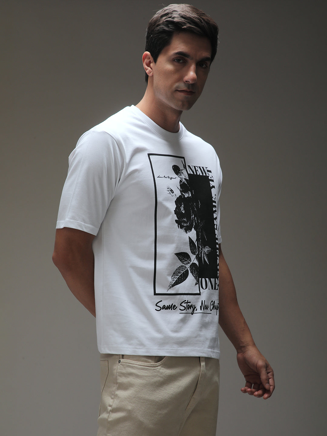 Mens Half Sleeve Round Neck Printed Oversized Fit Tshirts