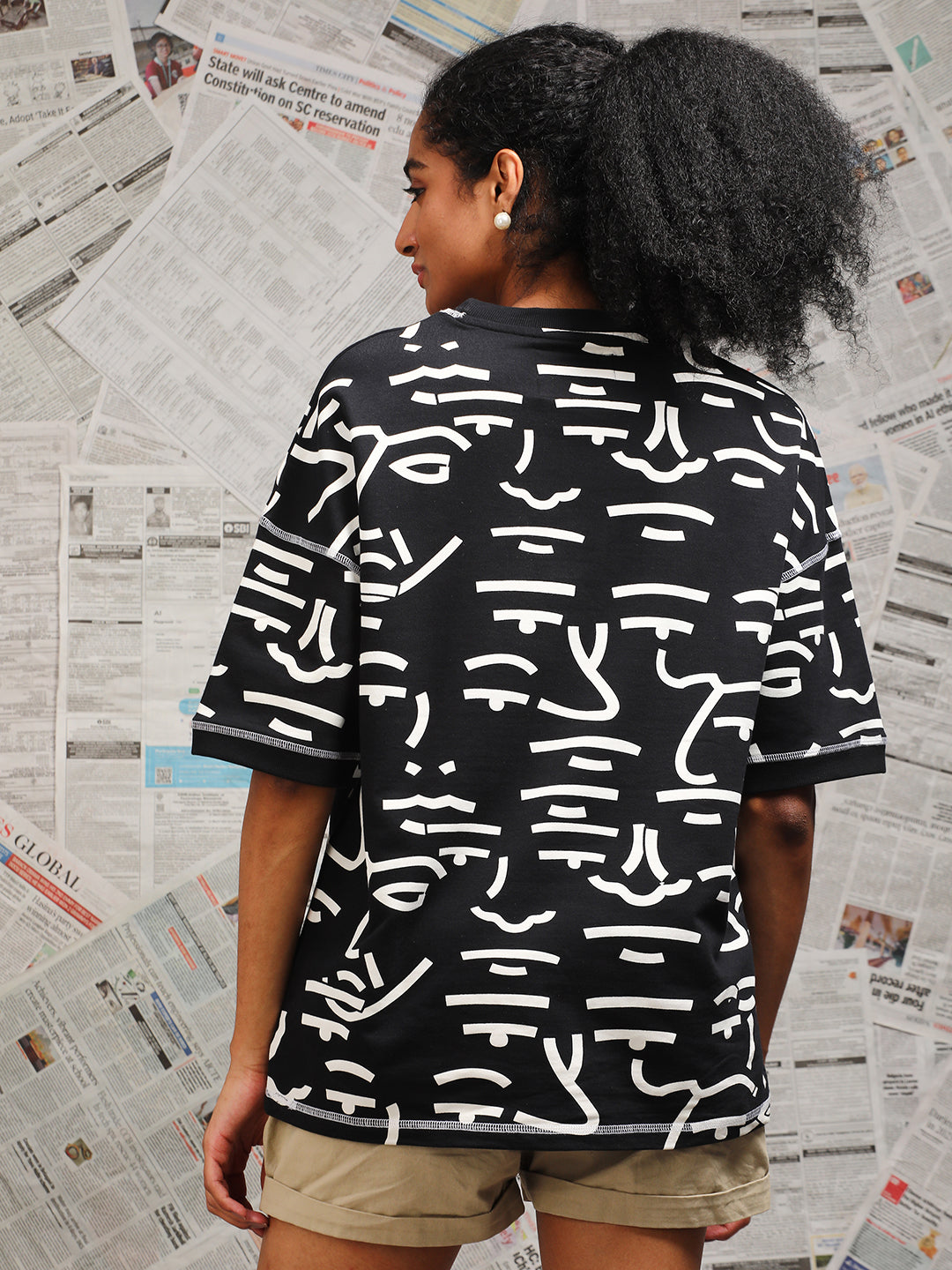 Mens Half Sleeve Drop Shoulder Printed Oversized Fit T-Shirts