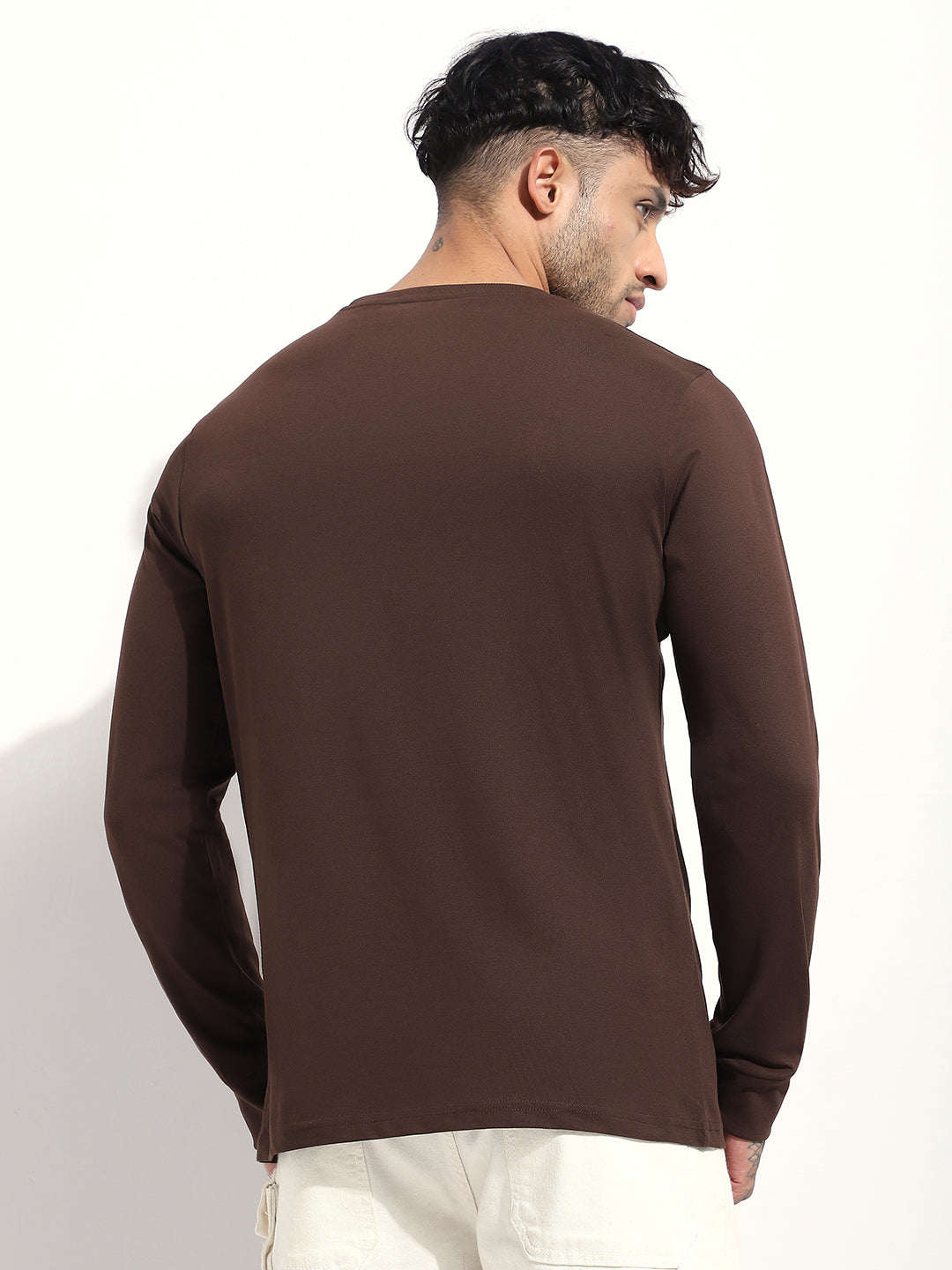 Mens Full Sleeve Round Neck Printed Regular Fit Tshirts
