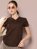 Womens Short Sleeve Solid V-Neck Regular Fit Tshirt