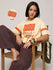 Womens Puff Printed Oversized Fit Cotton T-Shirt