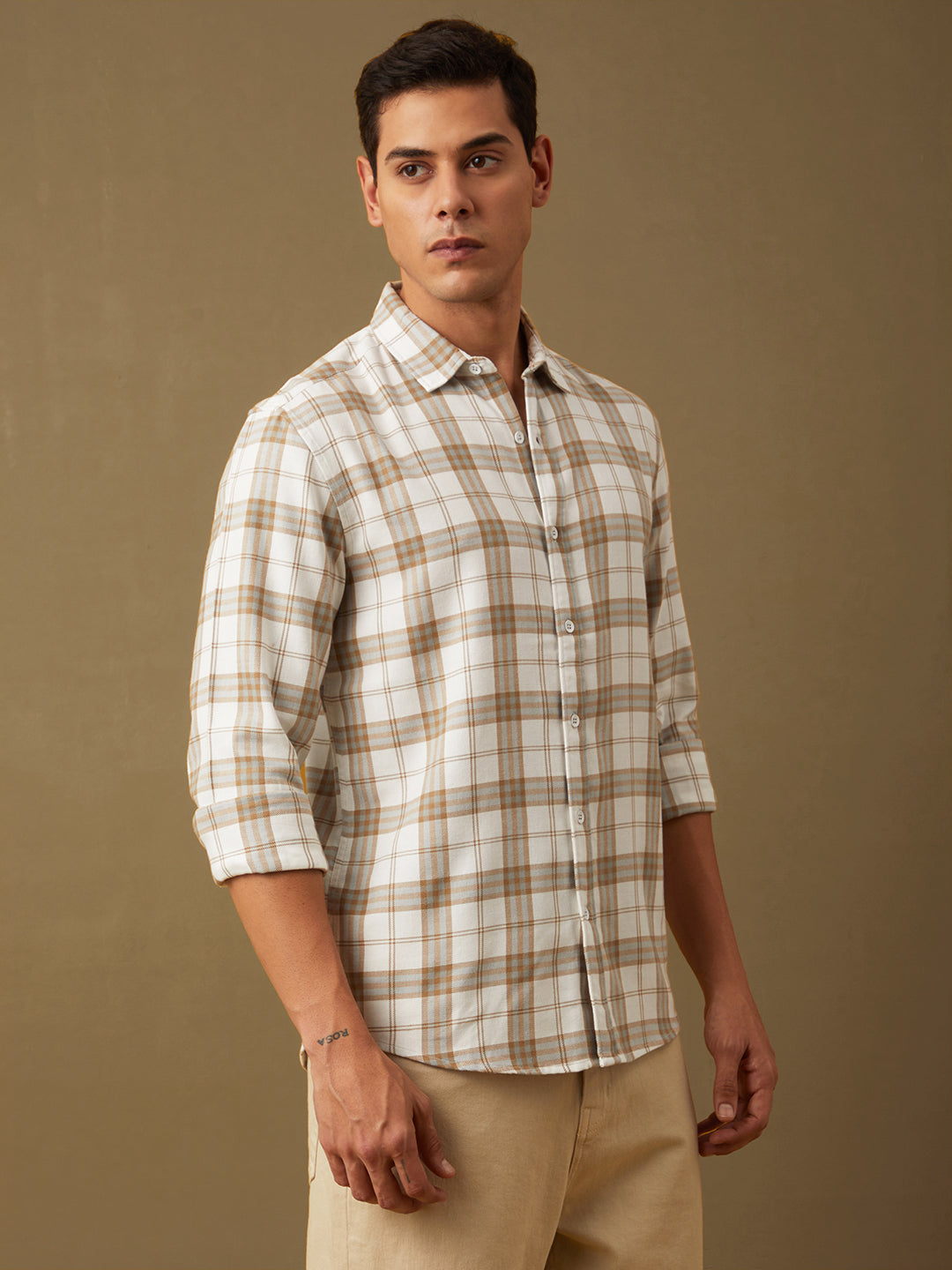 Men Checked Full Sleeve Shirt With Pocket
