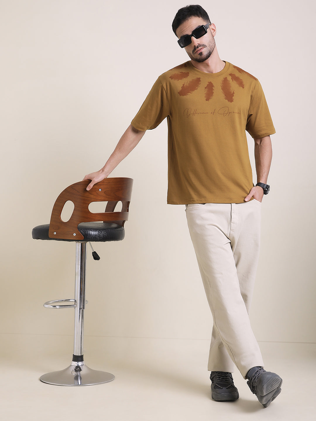 Mens Half Sleeve Round Neck Printed Oversized Fit Tshirts