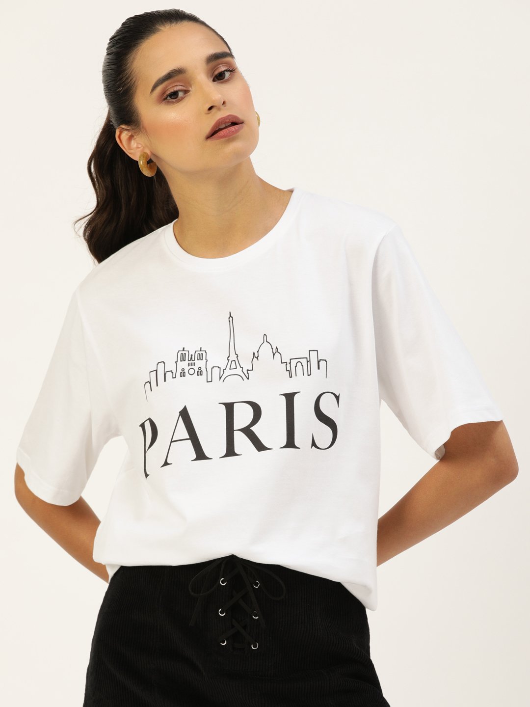 Womens Half Sleeve Round Neck Oversized Fit T-Shirts