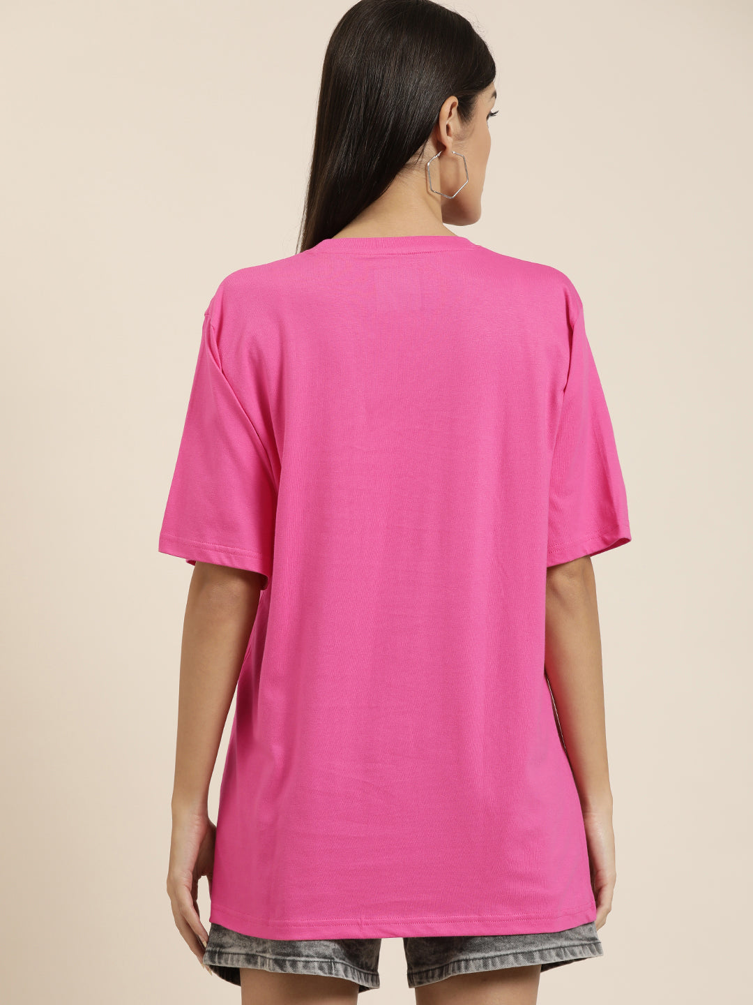 Womens Half Sleeve Round Neck Oversized Fit T-Shirts