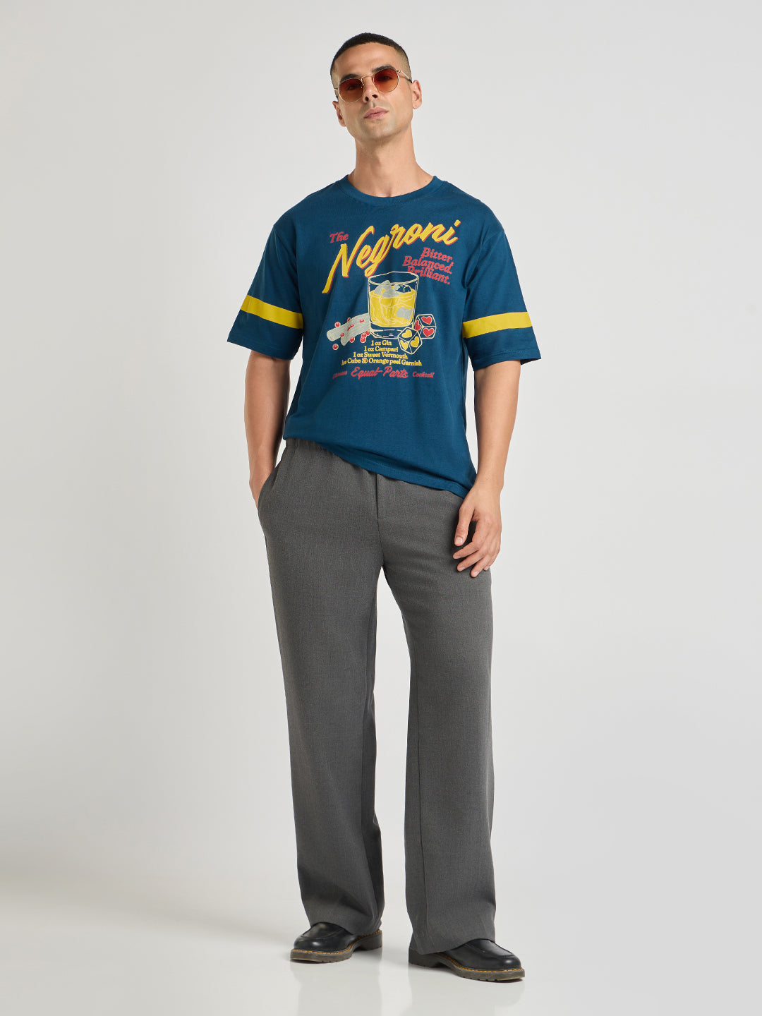 Mens Printed Oversized Half Sleeve Round Neck Tshirt