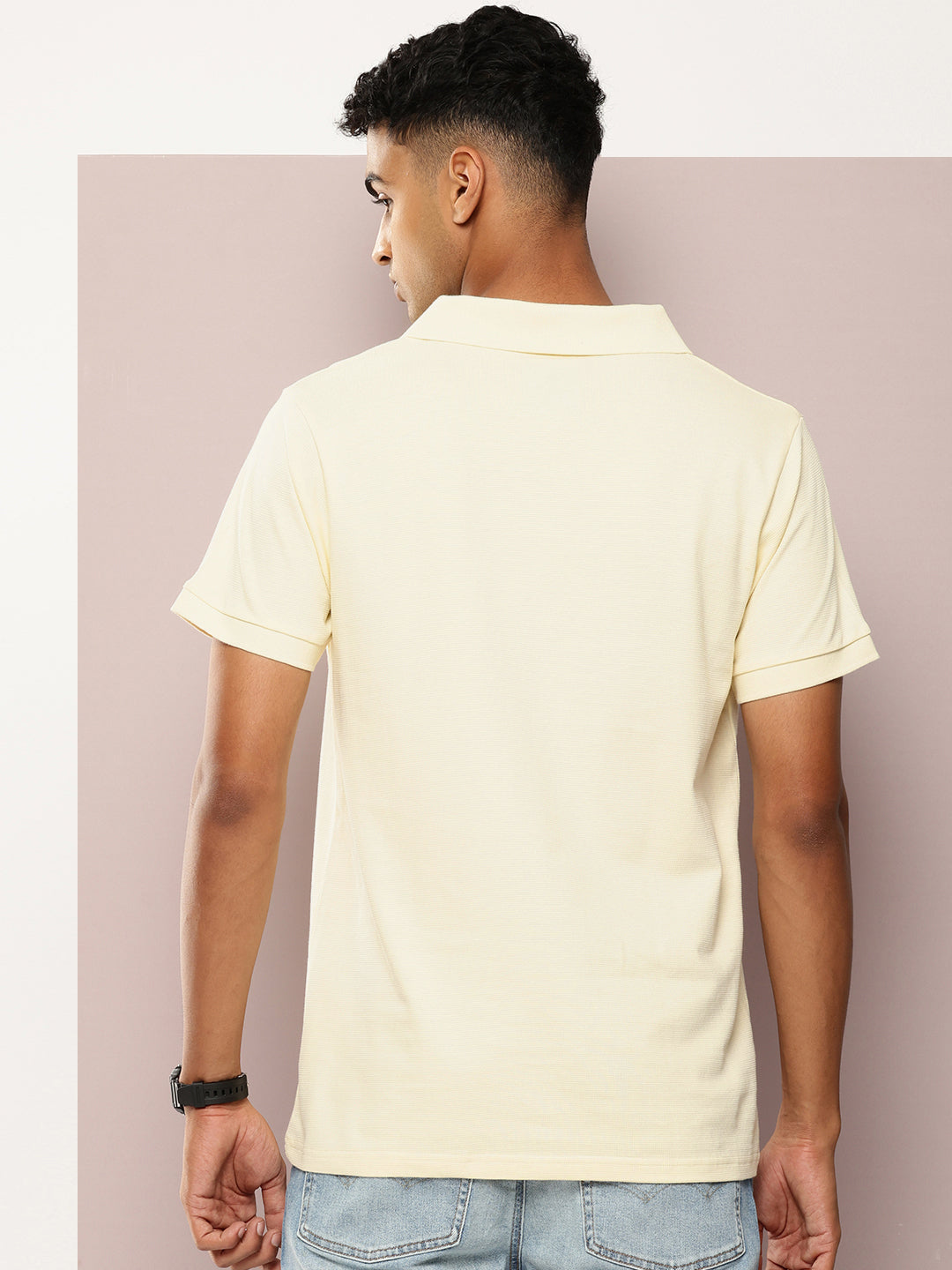 Mens Half Sleeve Polo Neck Solid Regular Fit Tshirts