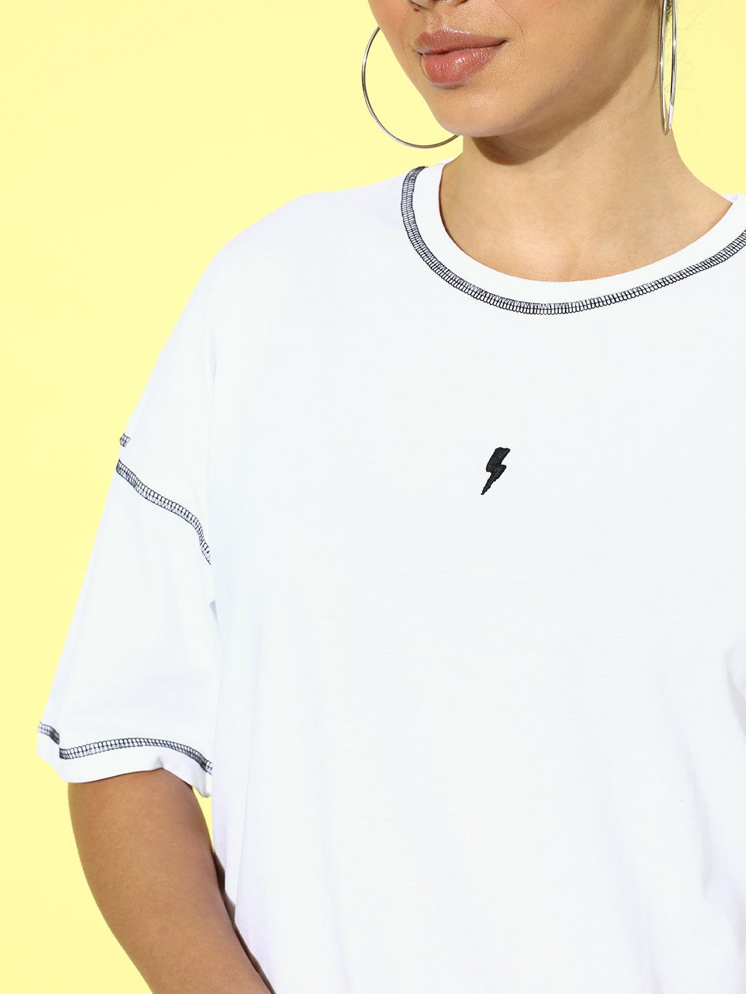 Womens Half Sleeve Drop Shoulder Plain Oversized Fit T-Shirts