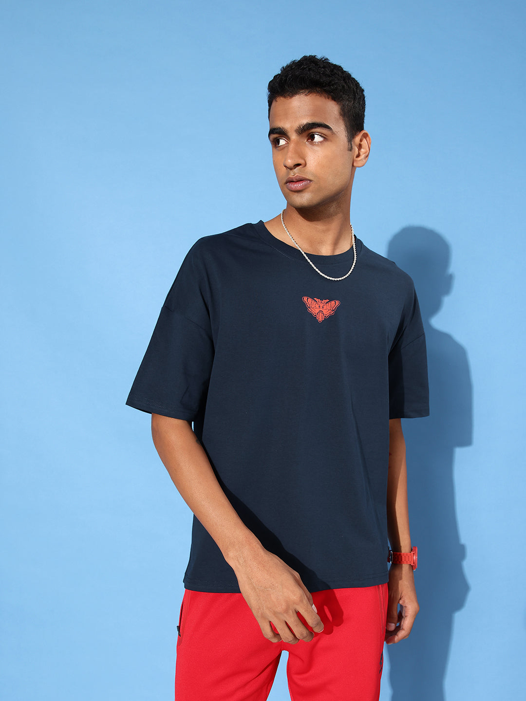 Mens Half Sleeve Drop Shoulder Printed Oversized Fit T-Shirts