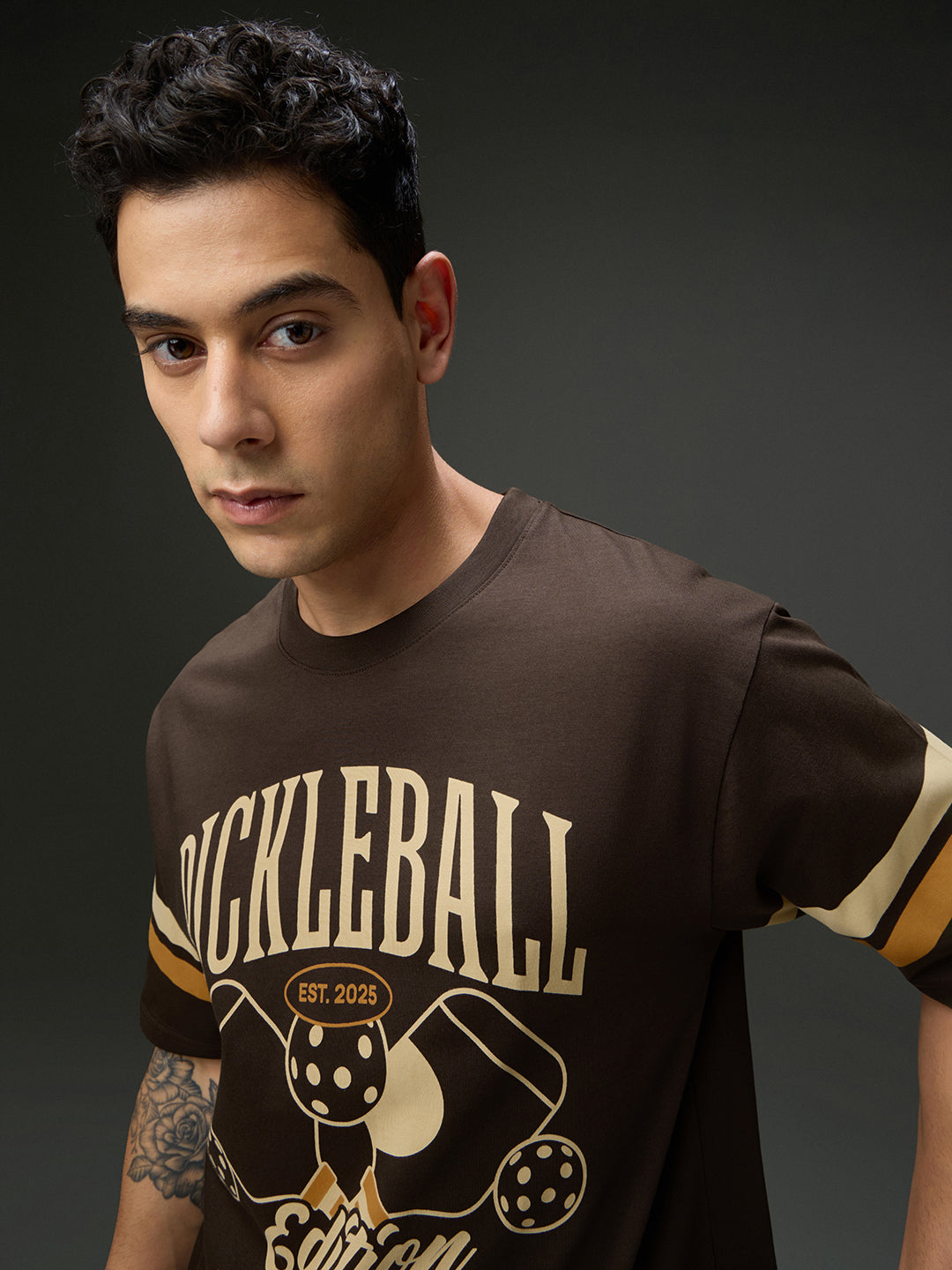 Mens Round Neck Half Sleeve Printed Oversized Fit Tshirt
