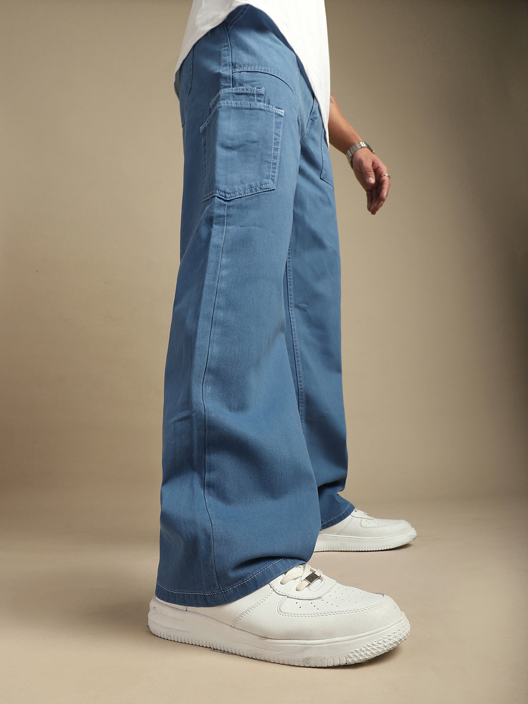 Men Plain Cargo Jeans