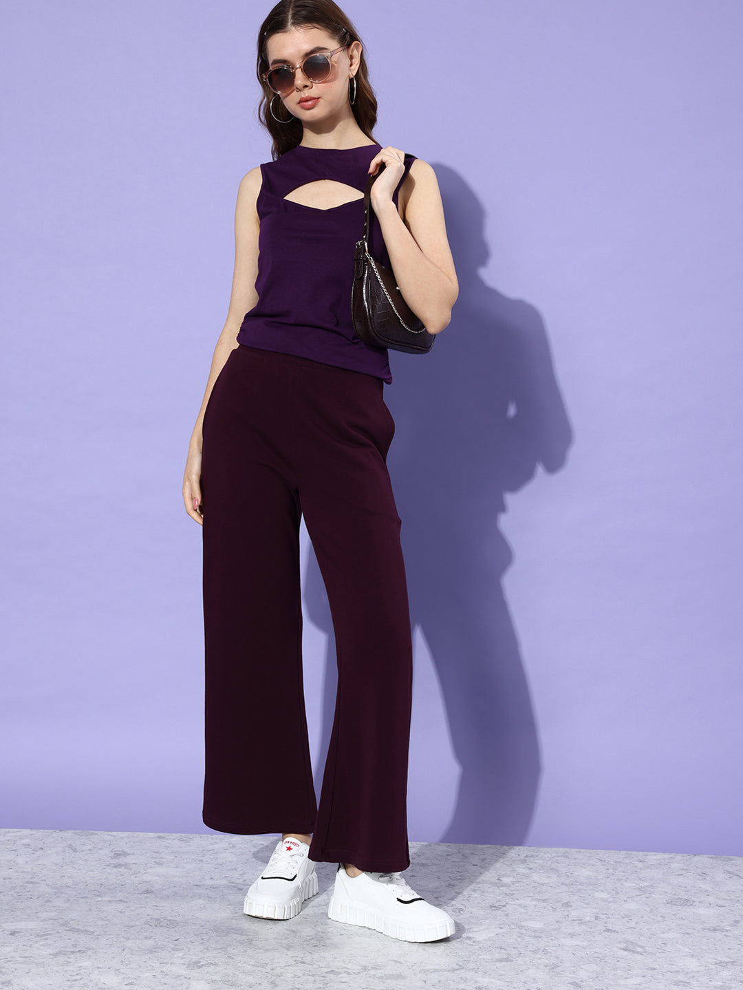 Women Solid Relaxed Fit Track Pant