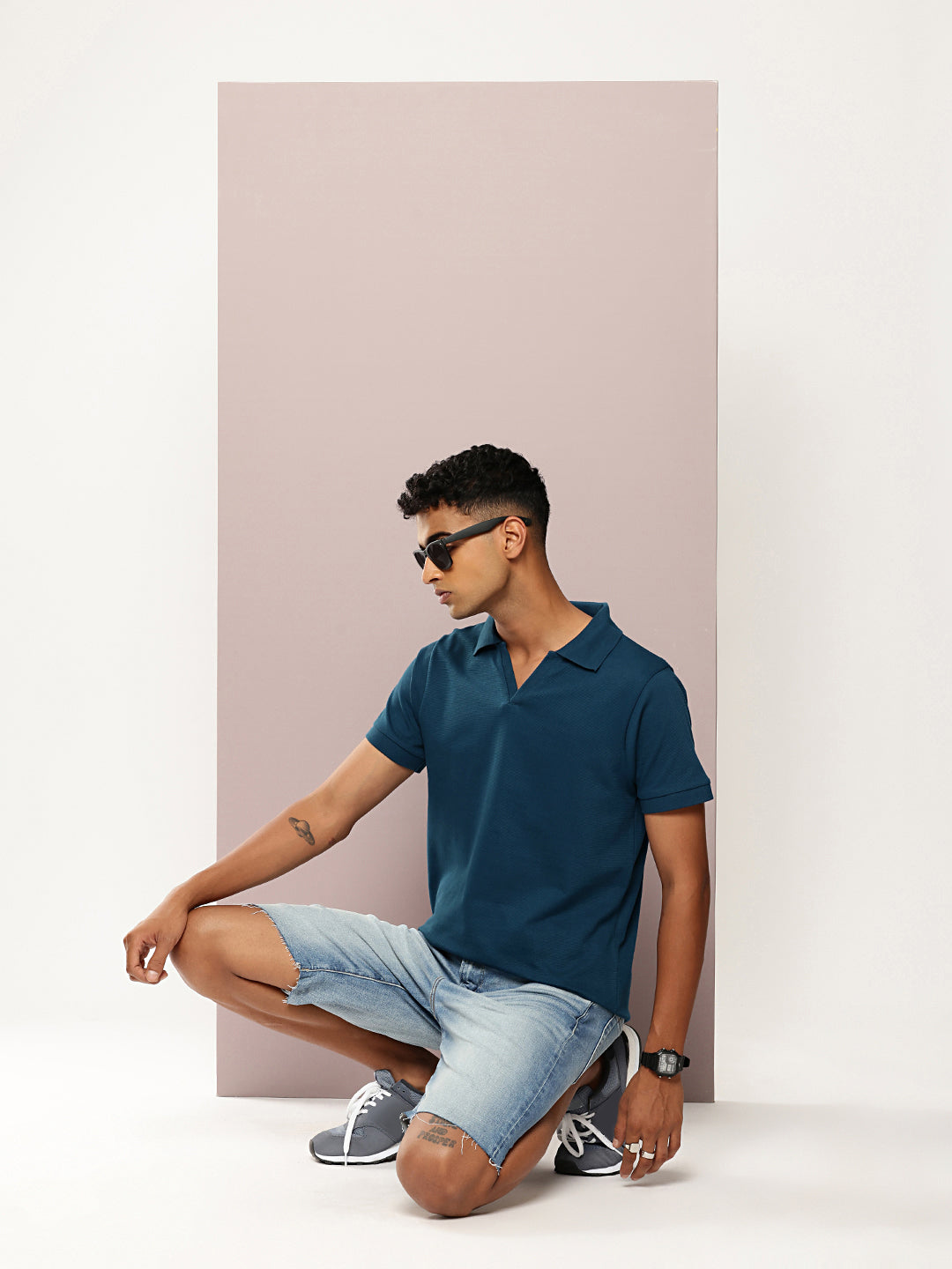 Mens Half Sleeve Polo Neck Solid Regular Fit Tshirts