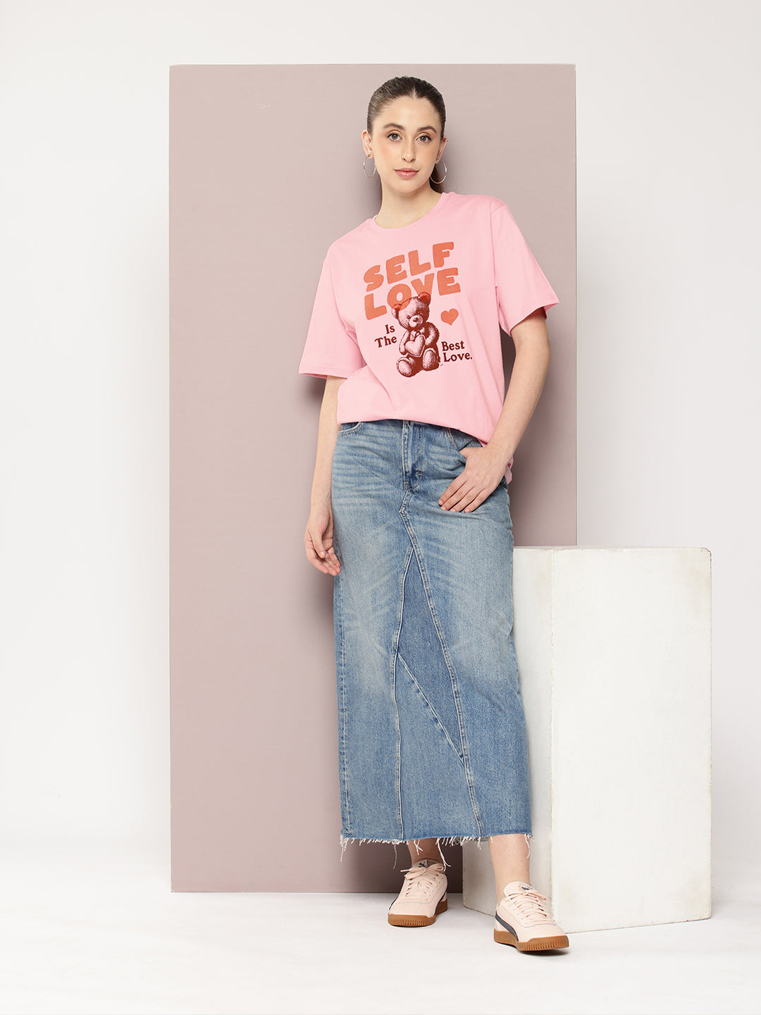 Womens Half Sleeve Round Neck Printed Oversized Fit Tshirts