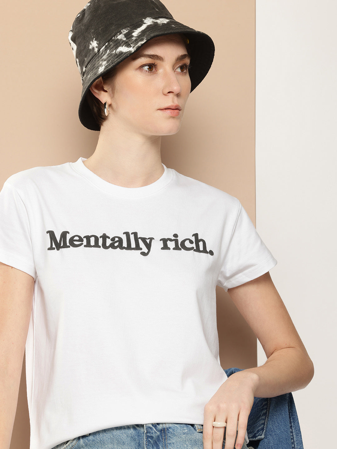 Womens Half Sleeve Round Neck Printed Boxy Fit Tshirts