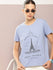Womens Half Sleeve Round Neck Printed Boxy Fit Tshirts