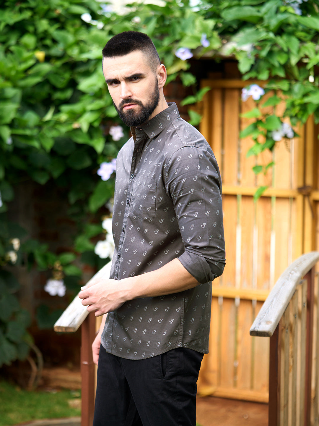 Men All Over Printed Full Sleeve Shirt With Pocket