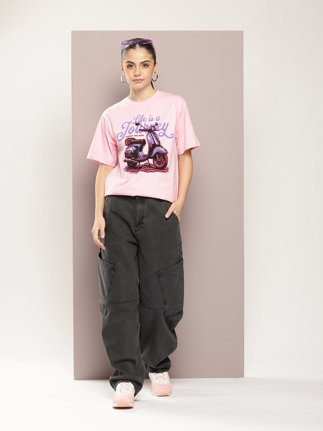Womens Half Sleeve Round Neck Oversized Fit T-Shirts
