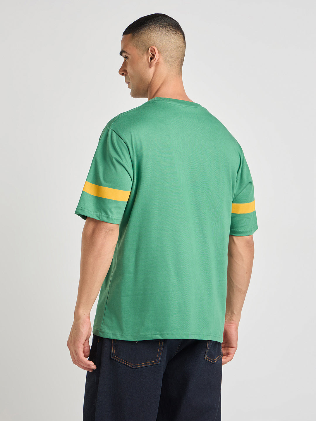 Mens Printed Oversized Half Sleeve Round Neck Tshirt