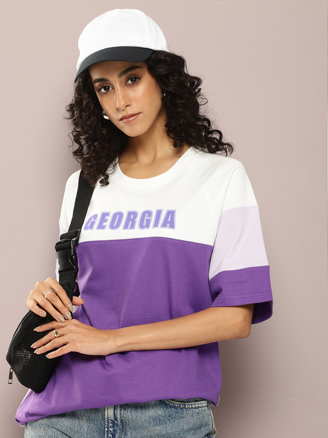Womens Half Sleeve Round Neck Printed Oversized Fit Tshirts