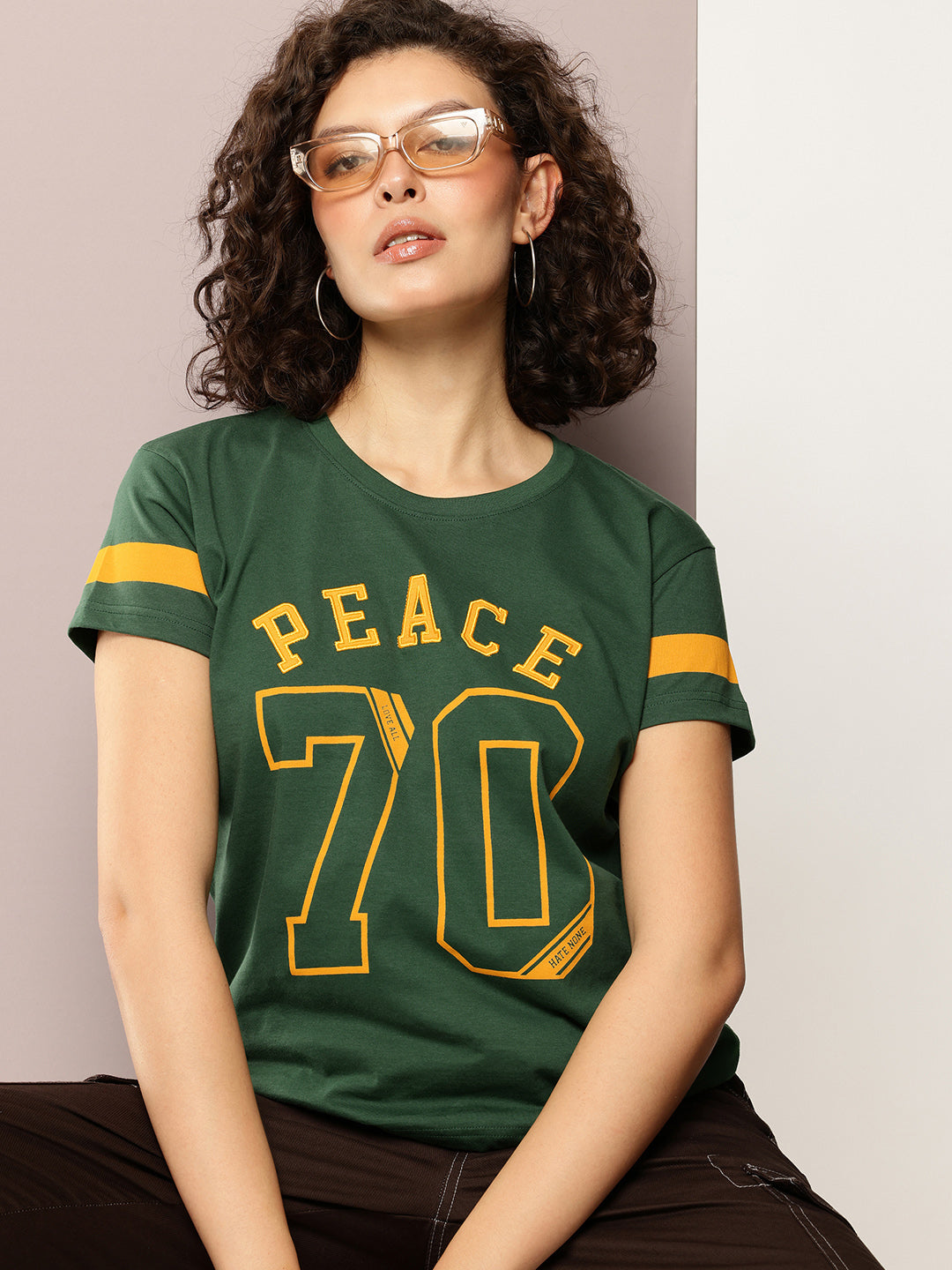 Womens Half Sleeve Round Neck Printed Boxy Fit Tshirts