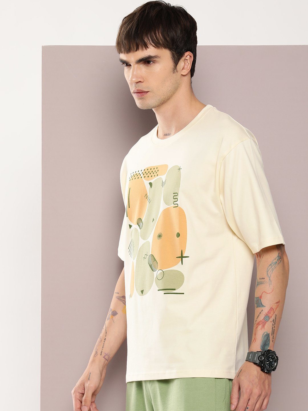 Mens Half Sleeve Round Neck Oversized Fit T-Shirts