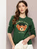 Womens Full Sleeve Round Neck Printed Relaxed Fit Tshirts