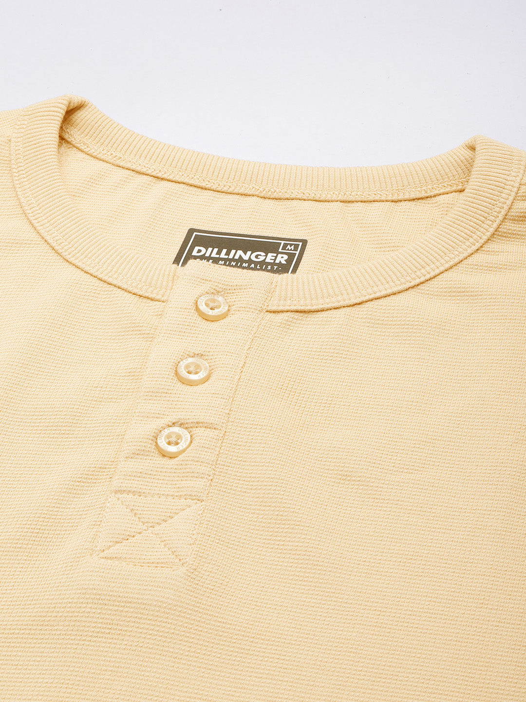 Mens Full Sleeve Henley Neck Solid Regular Fit Tshirts