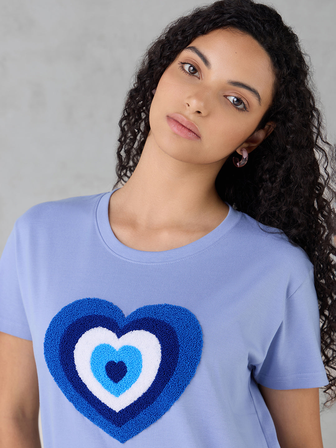 Womens Half Sleeve Chinley Embroidery Boxy Regular Fit Tshirt