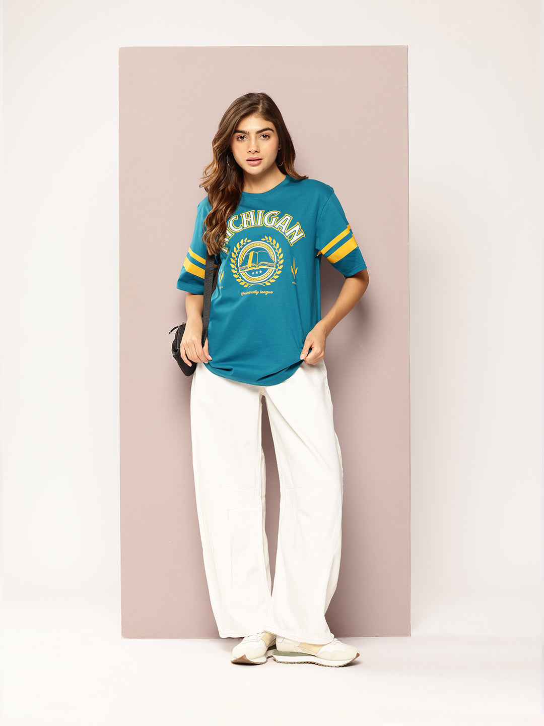 Womens Short Sleeve Printed Oversized Fit Tshirt