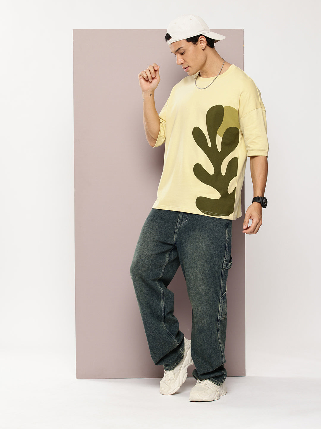 Mens Half Sleeve Round Neck Printed Oversized Fit Tshirts