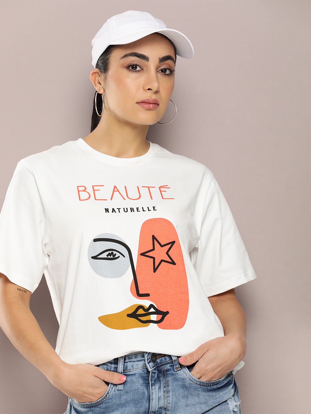 Womens Half Sleeve Round Neck Oversized Fit T-Shirts