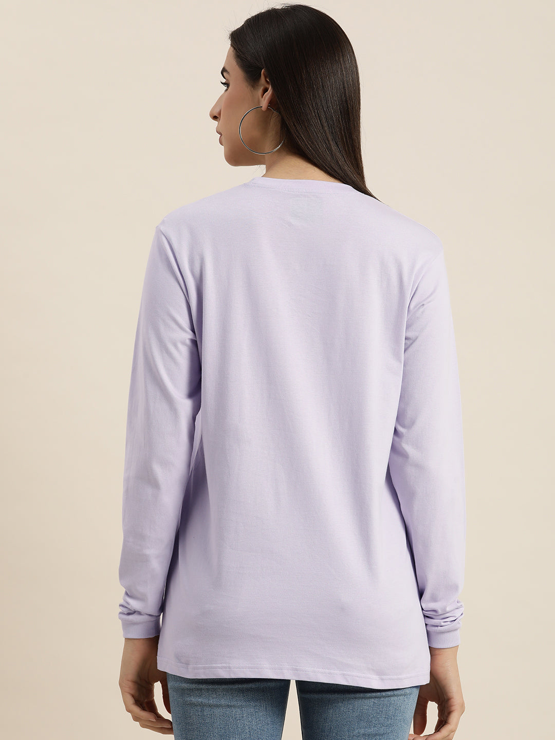 Womens Full Sleeve Round Neck Oversized Fit T-Shirts