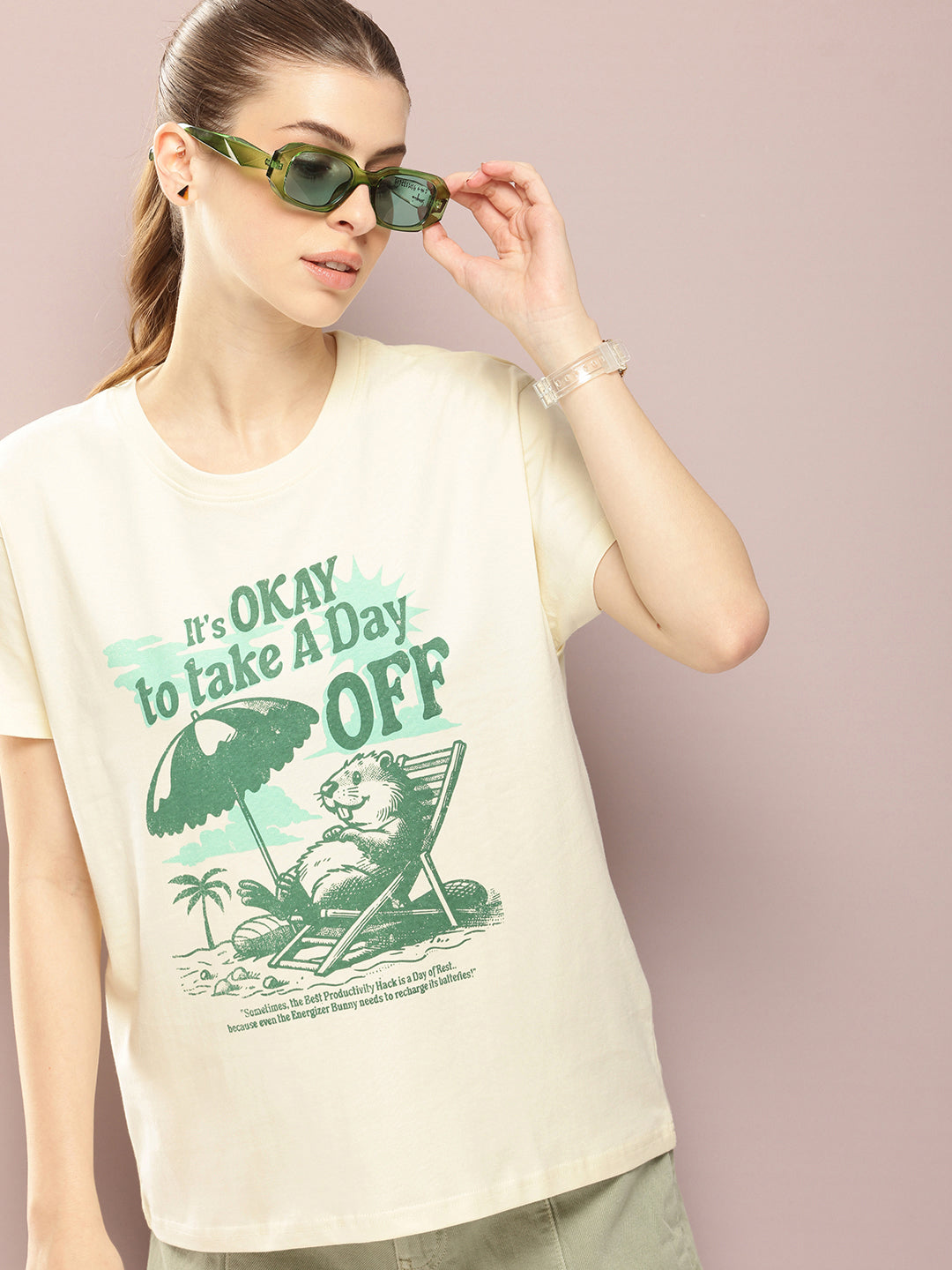Womens Half Sleeve Round Neck Printed Boxy Fit Tshirts