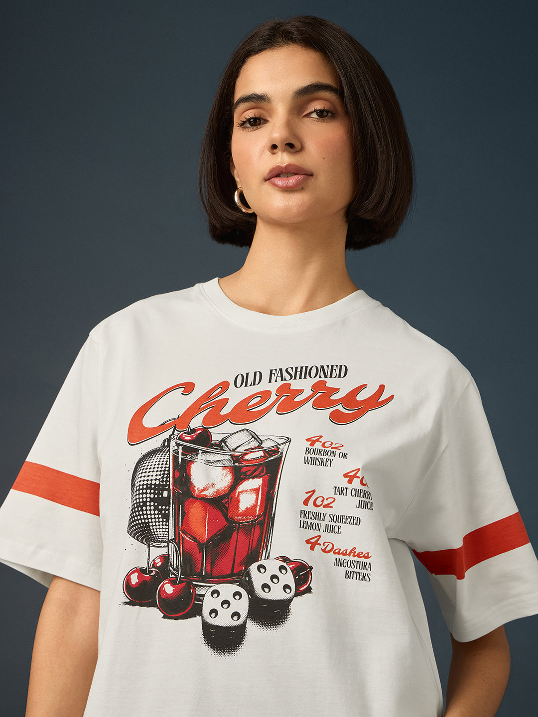 Womens Short Sleeve Printed Oversized Fit Tshirt 