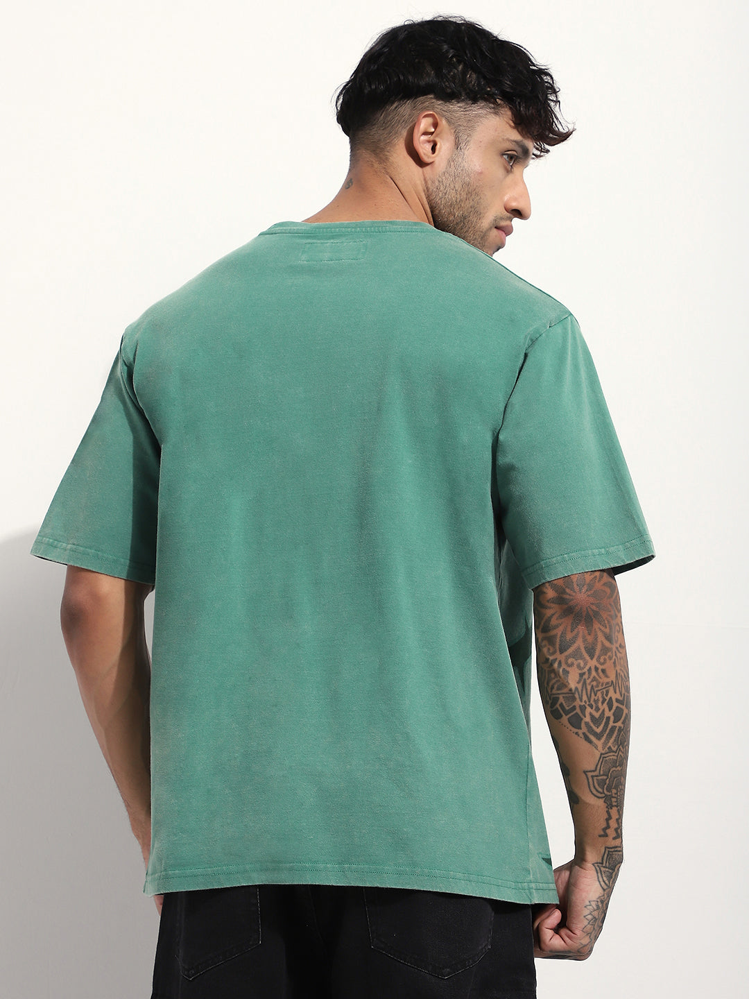 Mens Half Sleeve Round Neck Printed Oversized Fit Tshirts