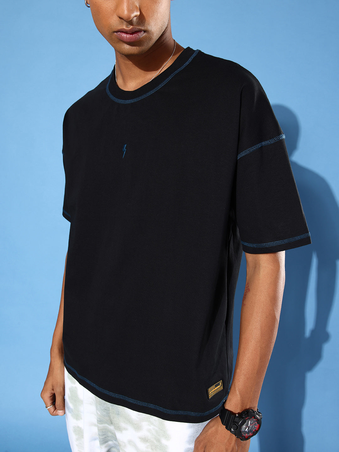 Mens Half Sleeve Drop Shoulder Plain Oversized Fit T-Shirts